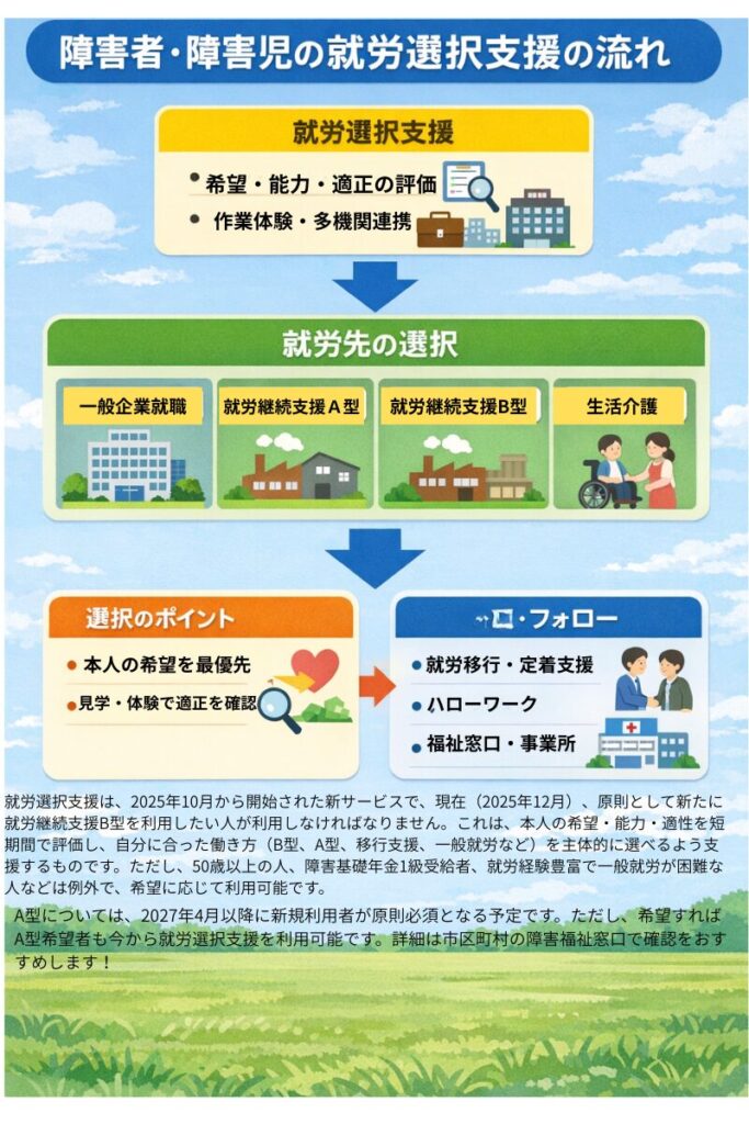 就労選択支援の役割が分かる図